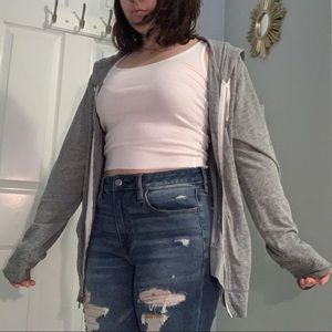 Basic grey zip up sweatshirt